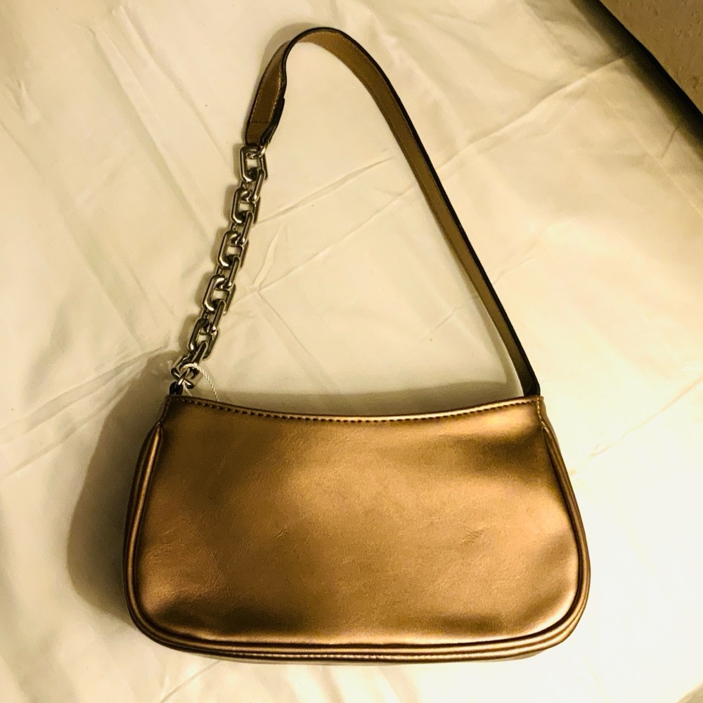 Worthington Gold Shoulder Bag w/ Silver Chain Strap Y2K